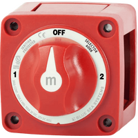 Blue Sea Mini m-Series Selector Battery Switch - Red - 3 Position OFF/1/2