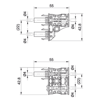 Stäubli MC4 Evo 2 Connector 'h' Branch Pair 2 to 1