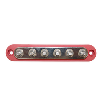 Exotronic 150A Red 6x M6 Stud Busbar with Cover