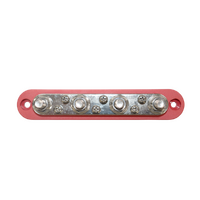 Exotronic 150A Red 4x M8 Stud & 6x Screw Busbar with Cover