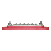 Exotronic 150A Red 2x M6 Stud Busbar with 12 Screws & Cover