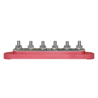 Exotronic 150A Red 6x M6 Stud Busbar with Cover