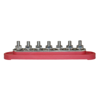 Exotronic 150A Red 7x M6 Stud Busbar with Cover