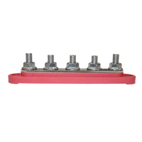 Exotronic 150A Red 5x M8 Stud Busbar with Cover