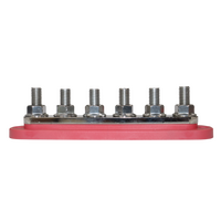 Exotronic 300A Red 6x M10 Stud Busbar with Cover