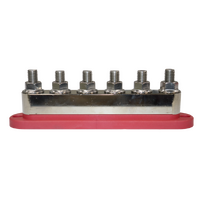 Exotronic 600A Red 6x M10 Stud Busbar with Cover