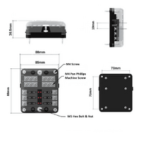 Exotronic 6 Blade Fuse Holder w/ Negative Bus Bar & Cover