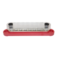 Exotronic 150A Red 2x M6 Stud Busbar with 12 Screws & Cover