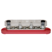 Exotronic 150A Red 4x M8 Stud & 6x Screw Busbar with Cover