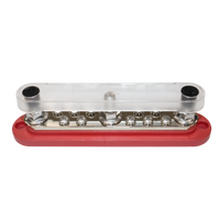 Exotronic 300A Red 3x M10 Stud & 10x Screw Busbar with Cover