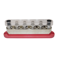 Exotronic 600A Red 6x M10 Stud Busbar with Cover