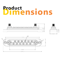 Exotronic 150A Black 2x M6 Stud Busbar with 12 Screws & Cover