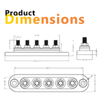 Exotronic 150A Red 5x M6 Stud Busbar with Cover