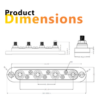 Exotronic 150A Red 4x M8 Stud & 6x Screw Busbar with Cover