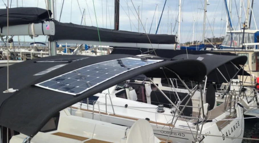 Solar panel installed neatly onto canvas