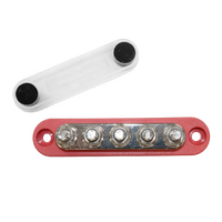 Exotronic 150A Red 5x M6 Stud Busbar with Cover