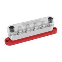 Exotronic 600A Red 6x M10 Stud Busbar with Cover