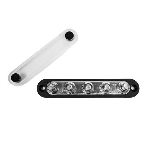 Exotronic 150A Black 5x M8 Stud Busbar with Cover