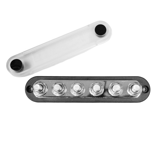 Exotronic 300A Black 6x M10 Stud Busbar with Cover