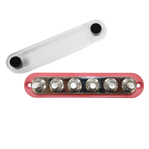 Exotronic 300A Red 6x M10 Stud Busbar with Cover