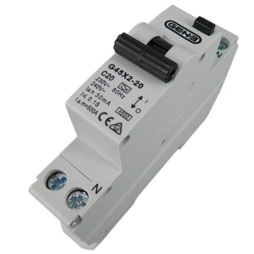 GEN3 Double Pole Single Module RCBO 20Amp Safety Switch/Circuit Breaker Combo