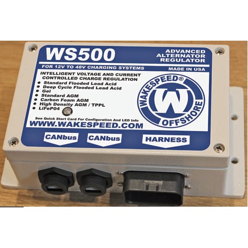 Wakespeed WS500 Advanced Alternator Regulator with P-type wire harness